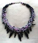 Black Glass and Pink Necklace