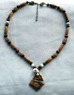 Brown Ceramic with Shell Centre Necklace