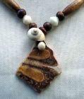 Detail-Brown Ceramic with Shell Centre Necklace